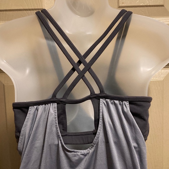 Athleta Hidden Agenda Tank Top Grey & Black Large EUC - Picture 5 of 9